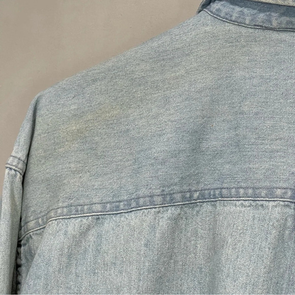 Vintage Team Woody Denim Light Blue Shirt Men size Large - Picture 9 of 17